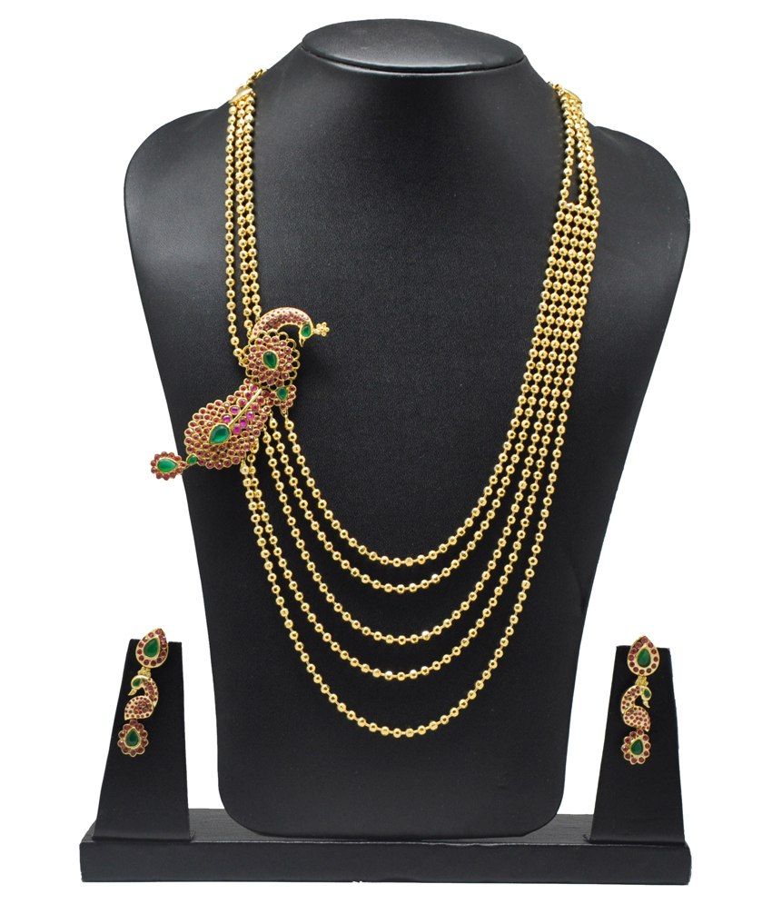 Kalyani Covering Multicolour Crystal Designer Necklace Set Buy