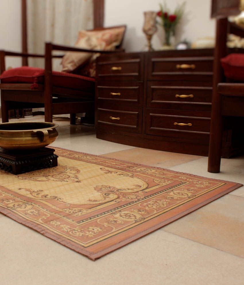 Bamboo Greens Red Printed Floor Mat Buy Bamboo Greens Red Printed