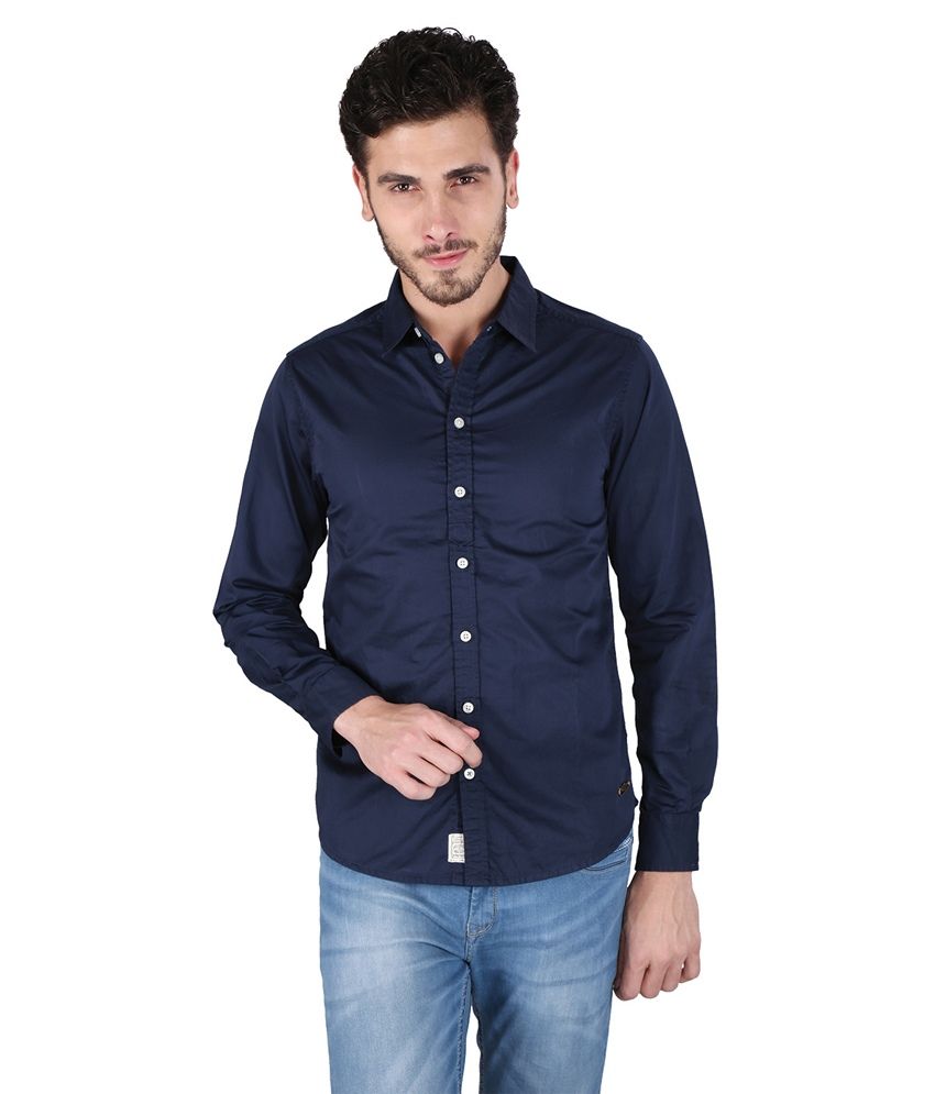 Caricature Navy Slim Fit Shirt - Buy Caricature Navy Slim Fit Shirt ...