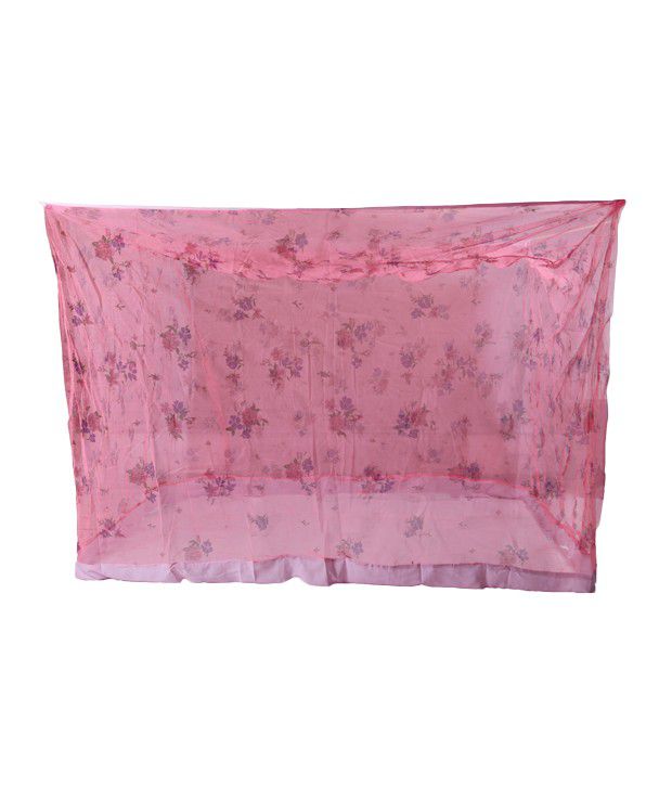     			Riddhi Mosquito Net Pink Polyester Mosquito Net with Border