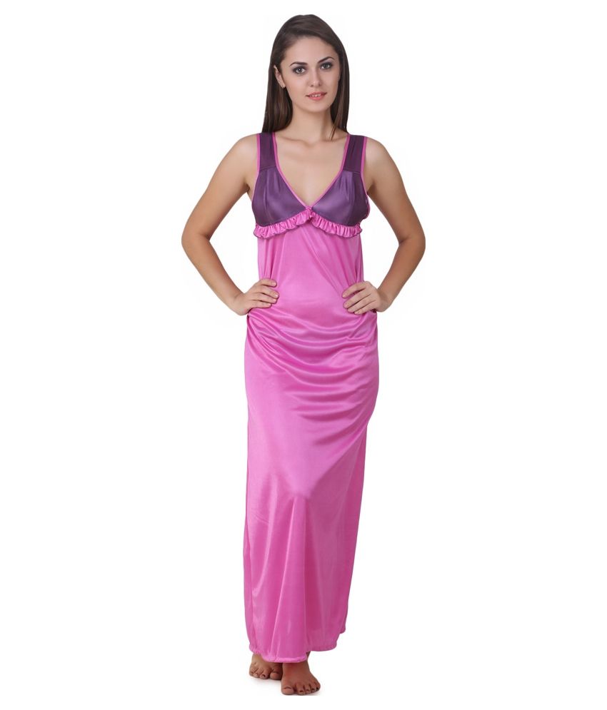     			Masha Pink Satin Nighty