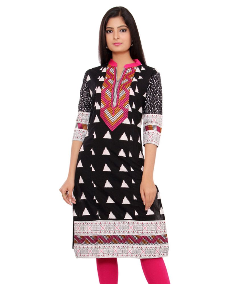 Vbuyz Blue Cotton Silk Straight Kurti  Buy Vbuyz Blue Cotton Silk Straight  Kurti Online at Best Prices in India on Snapdeal