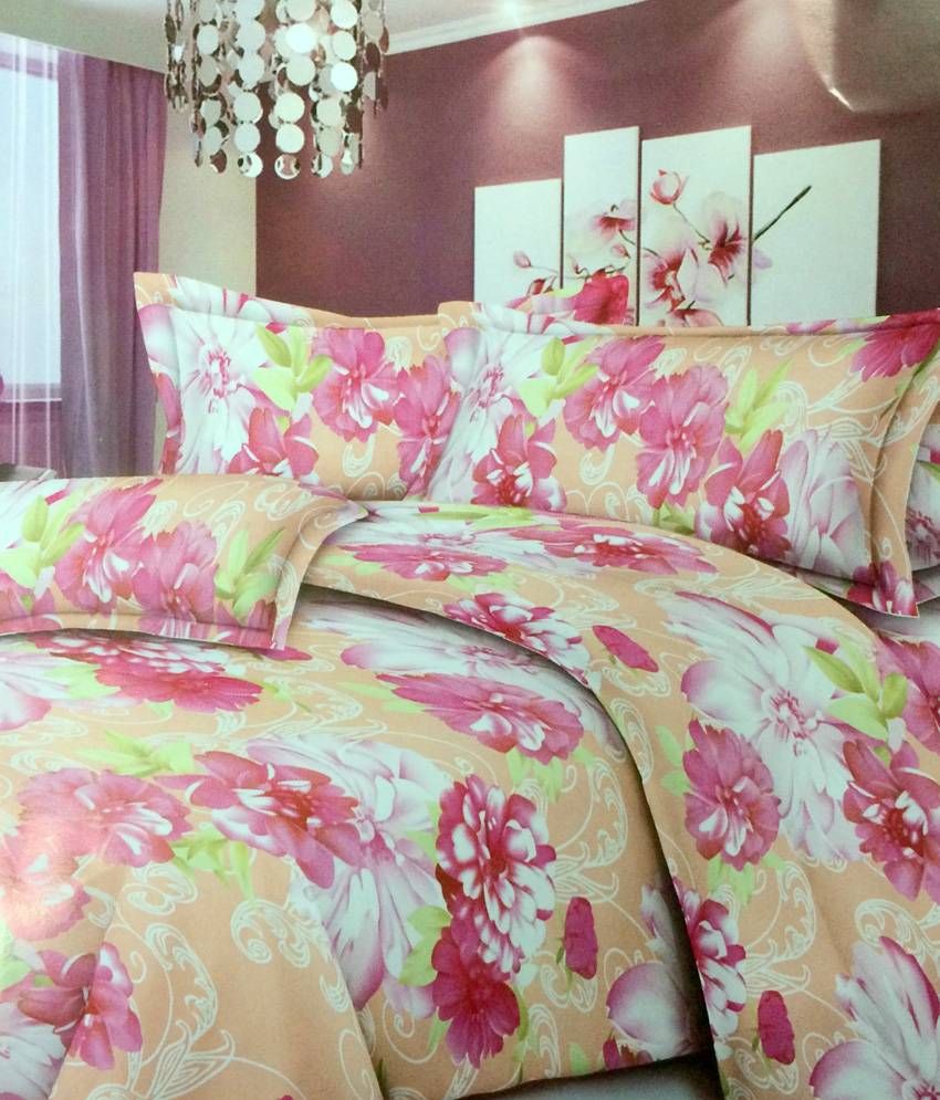 Paprika Combo of 3 MultiColoured Bed Sheets with 6 Pillow Covers Buy