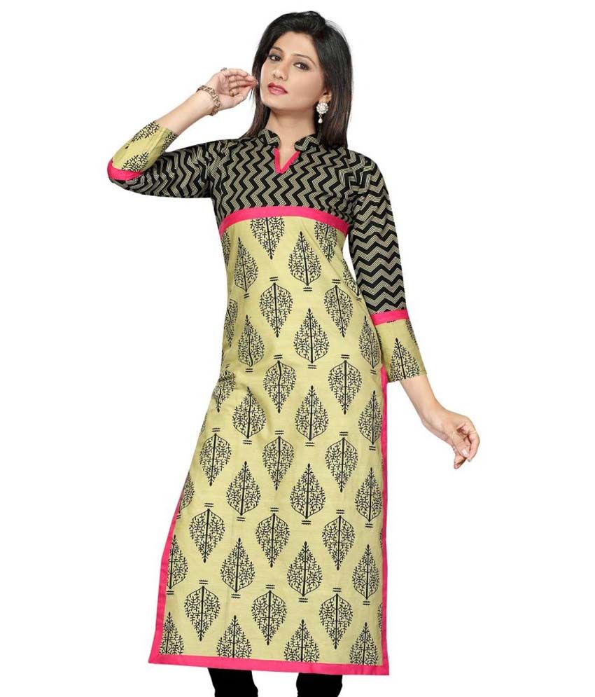 New Sky Kurtis Beige Cotton Kurti - Buy New Sky Kurtis Beige Cotton ...