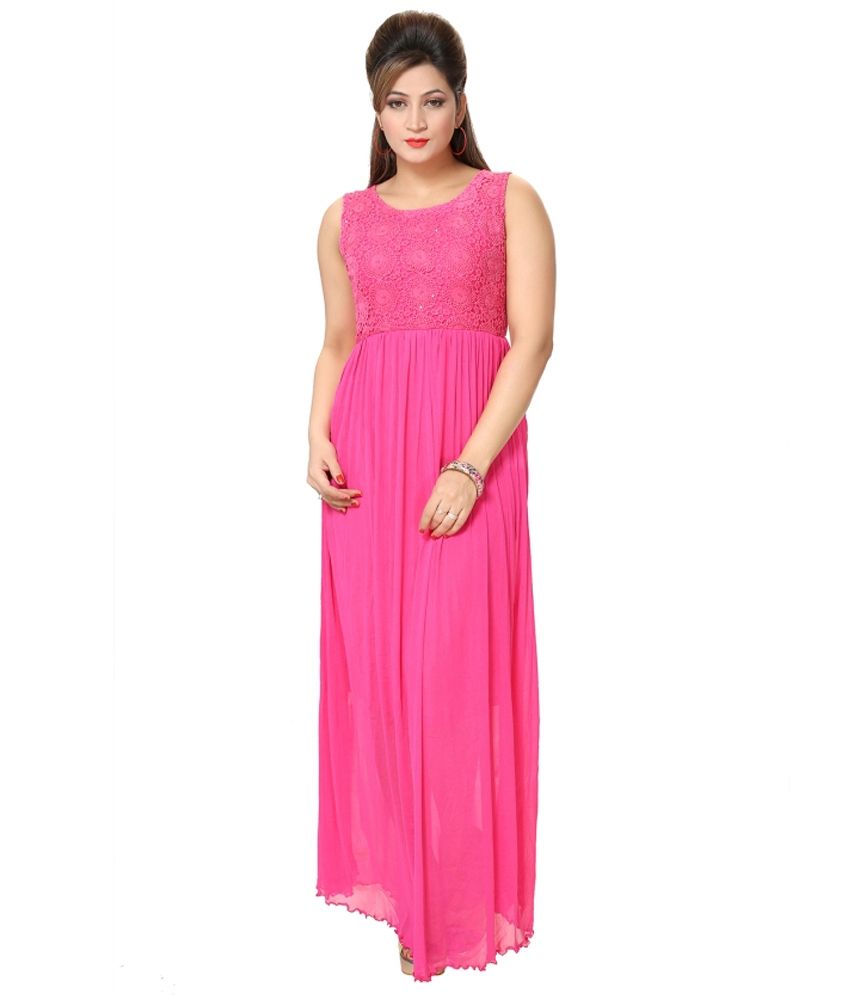 Kaira Pink Net Maxi Dress Buy Kaira Pink Net Maxi Dress Online At Best Prices In India On Snapdeal
