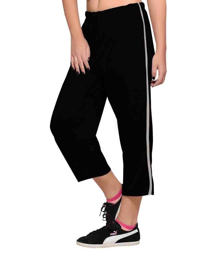 Towngirl Solid Black Track Pants for Women available at SnapDeal for Rs.341