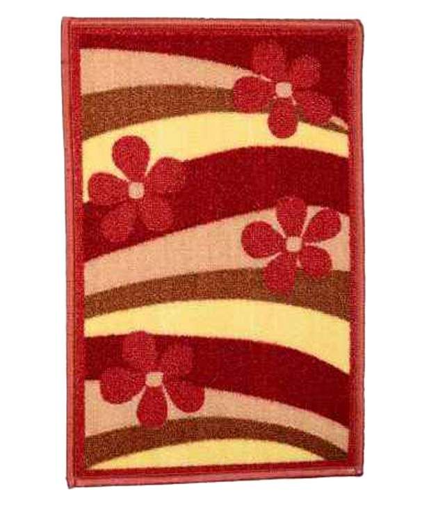Doormats Online Red Cotton Schenelle Floor Mat Set Of 4
