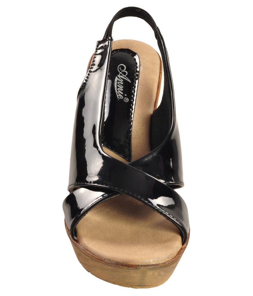 Kwality Shoes Black Wedge Heels Price in India- Buy Kwality Shoes Black Wedge Heels Online at 