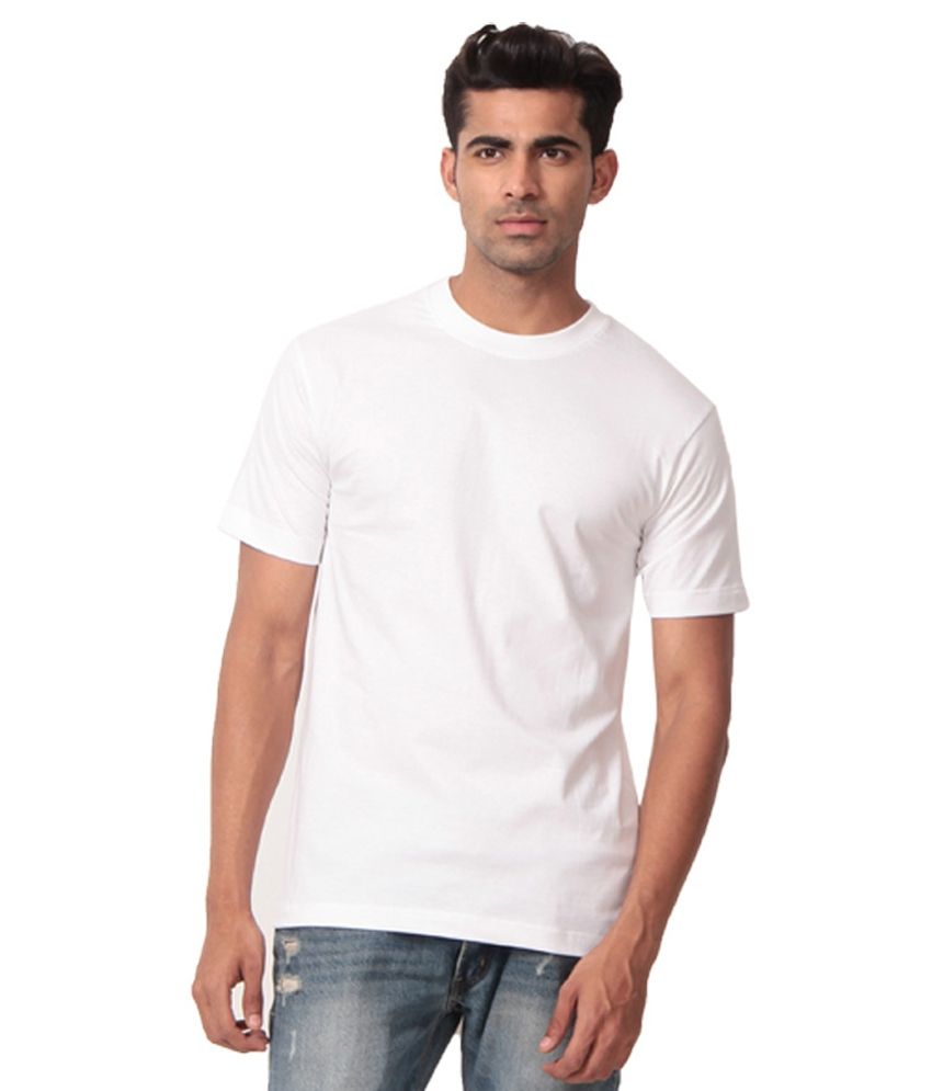 SMS Collection White Cotton T-Shirt - Buy SMS Collection White Cotton T-Shirt Online at Low 