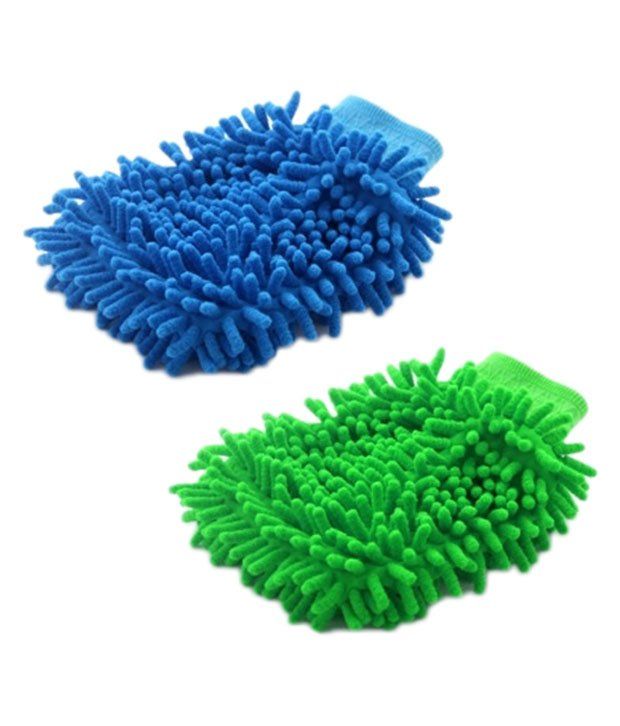 Fashionlink Green and Blue Hand Glove Duster Set of 2 Buy Fashion