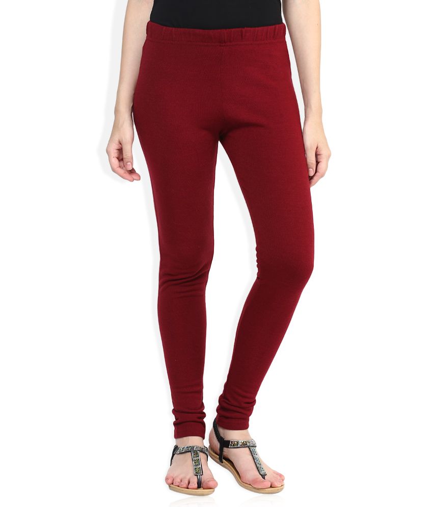 Global Desi Maroon Leggings Price in 
