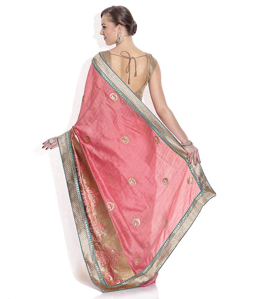 Pothys Pink and Golden Bhagalpuri Silk Digital Printed Saree with Blouse Piece Buy Pothys Pink