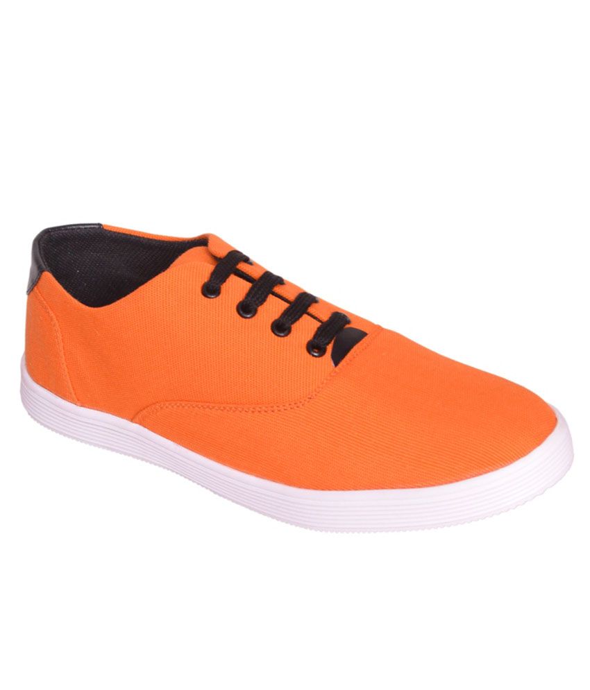 orange casual shoes