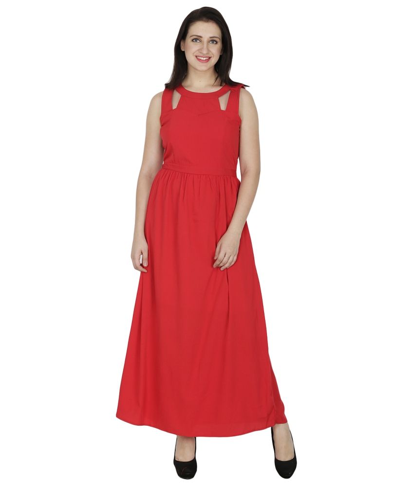 red georgette frock