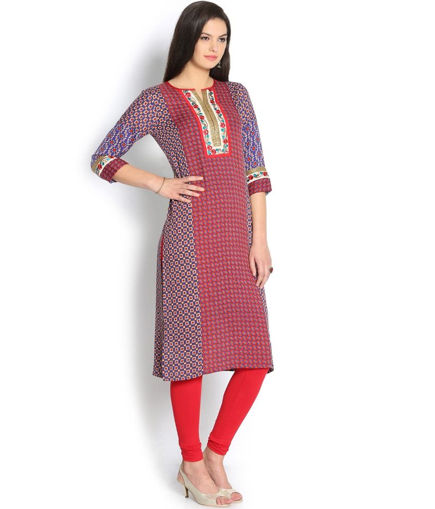 Soch Red Cotton Kurti - Buy Soch Red Cotton Kurti Online at Best Prices in India on Snapdeal