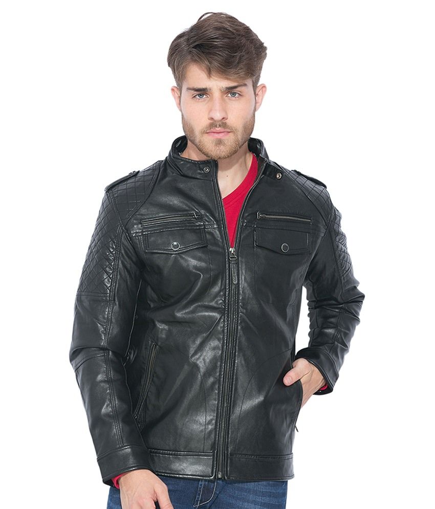 Status Quo Black Solid Leather Jacket Buy Status Quo