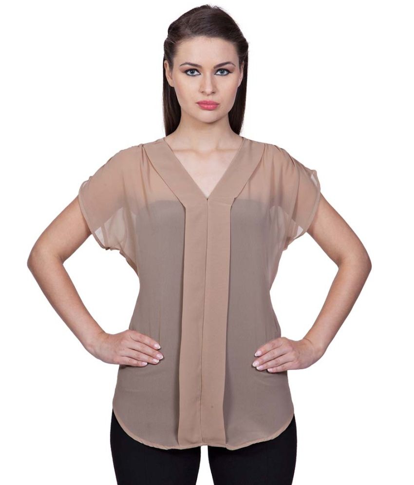     			Stylestone Beige Poly Georgette Tops