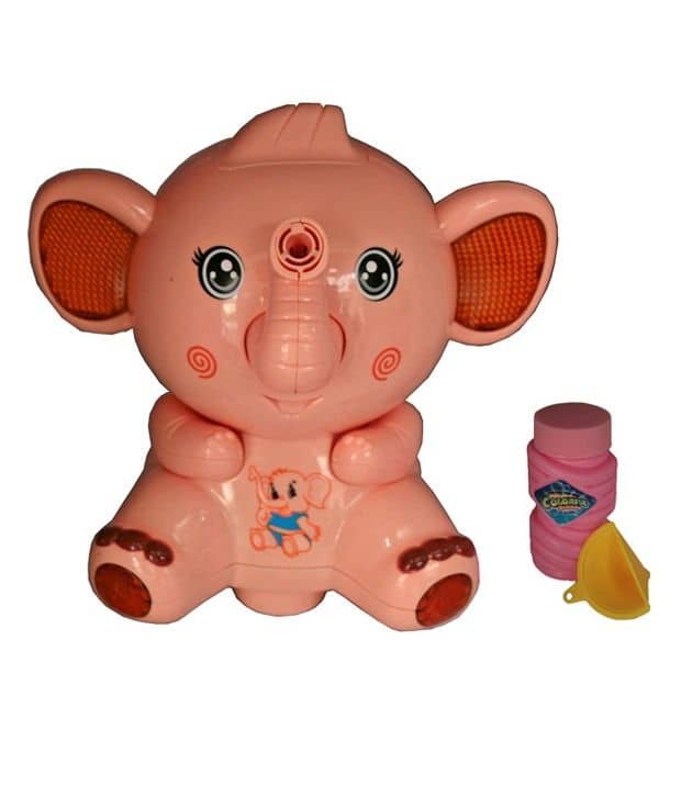 Adraxx Kids Elephant Bubble Blower Toy With Light And Sound-Orange