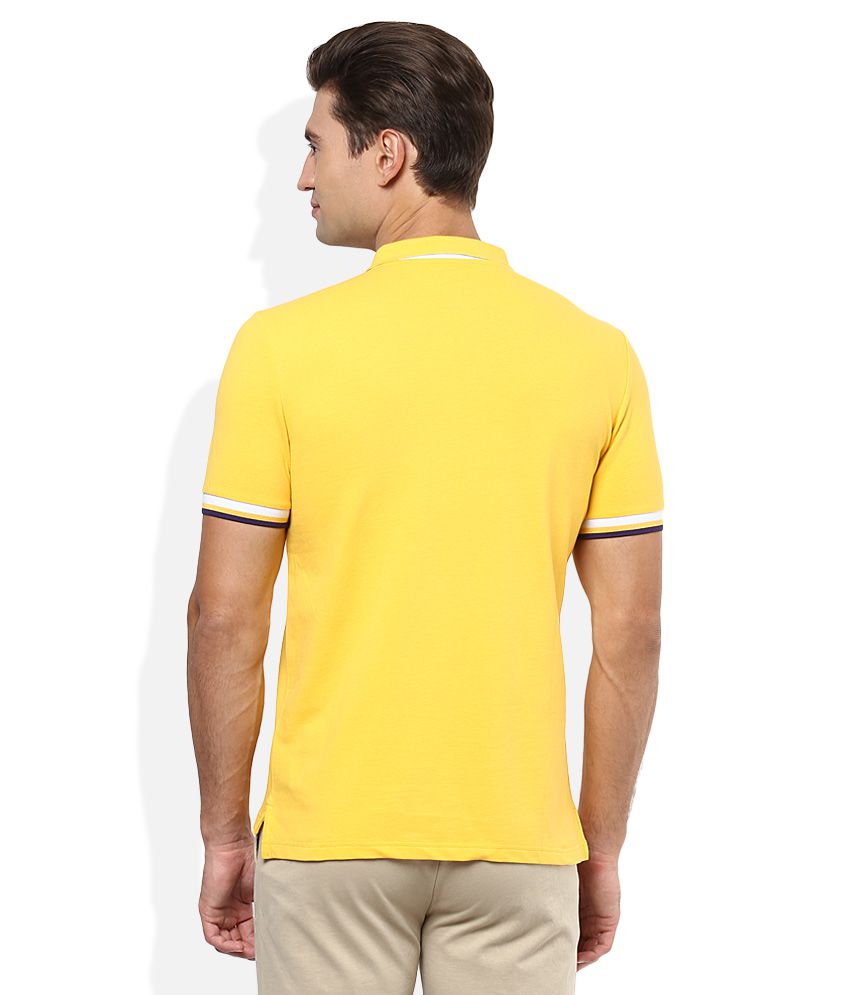  Giordano  Yellow Solid Polo  T Shirt Buy Giordano  Yellow 
