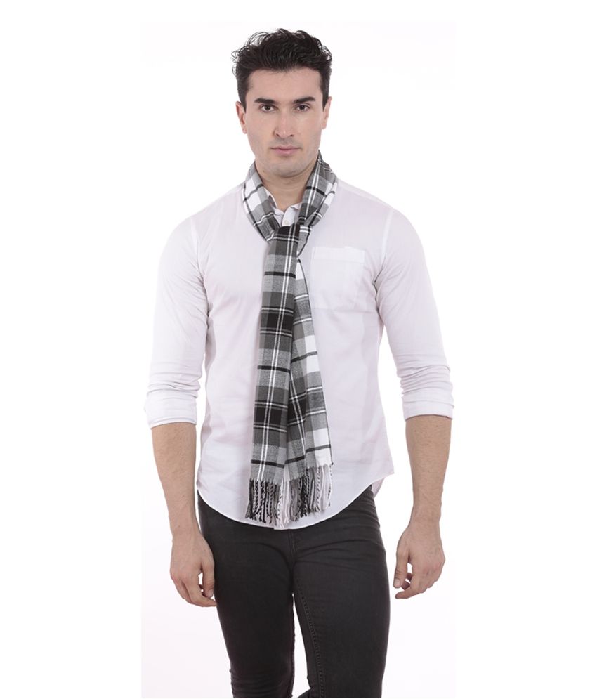 Stud Black & White Woolen Muffler for Men Buy Online at Low Price in