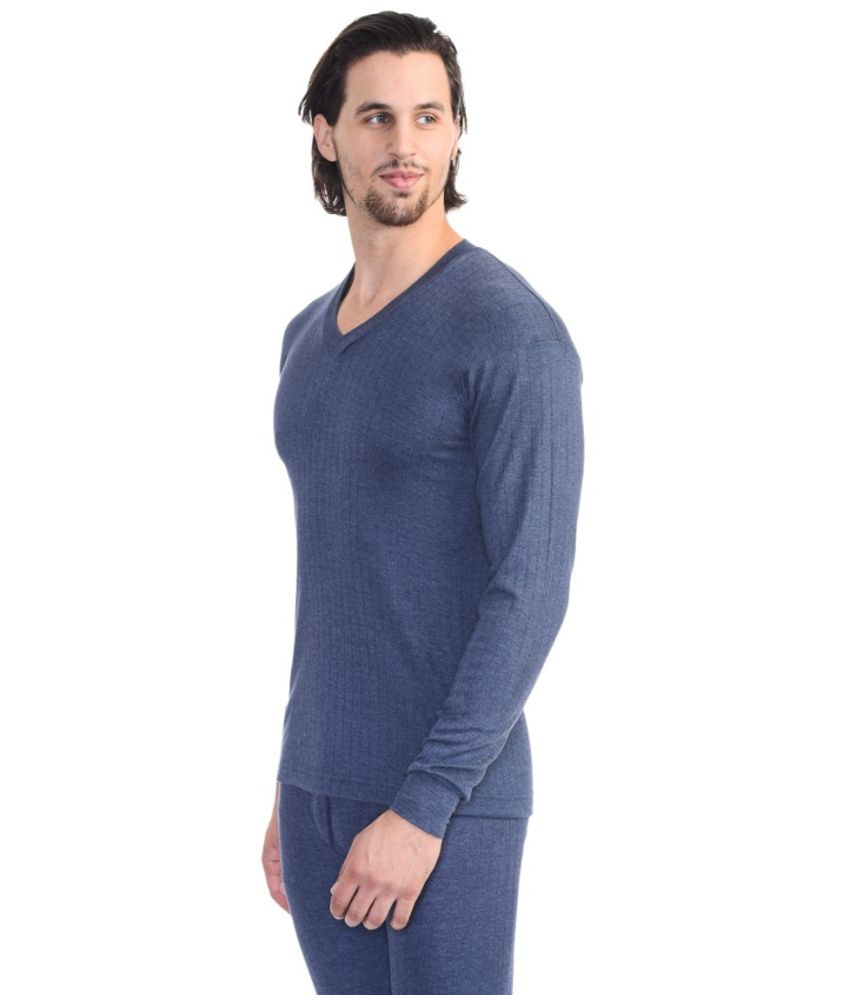 Rupa - Navy Blue Cotton Men's Thermal Tops ( Pack of 1 ) - Buy Rupa ...