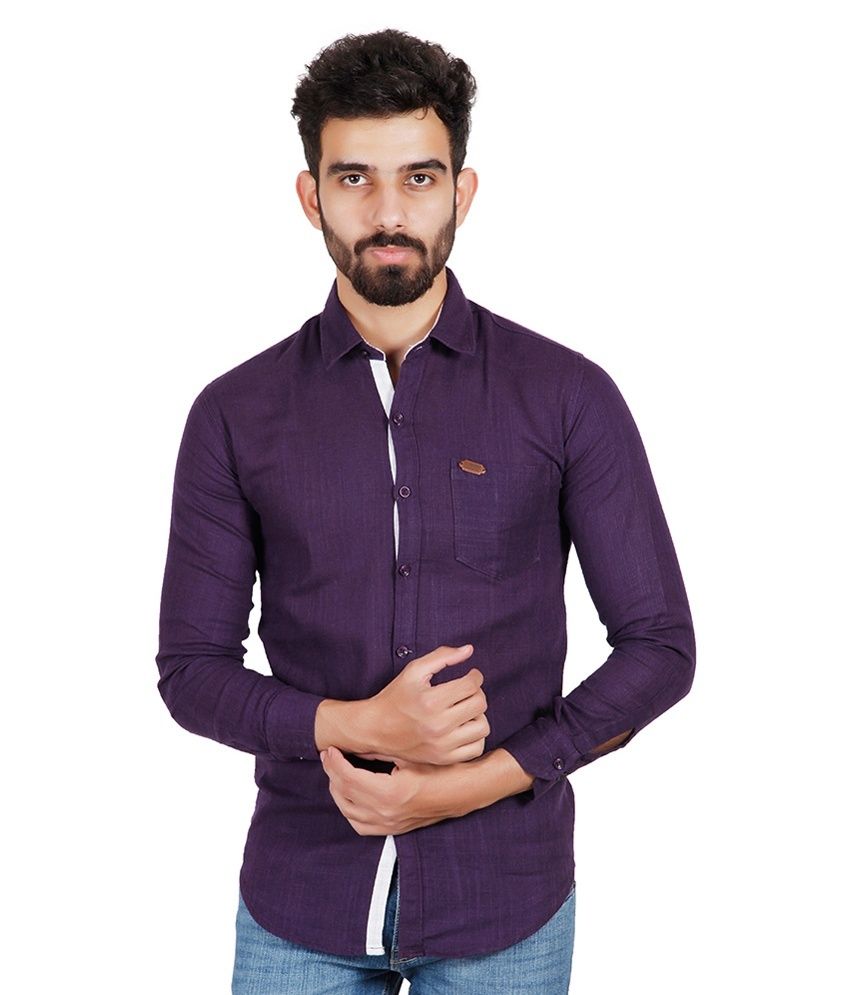 Cuboid Purple Casual Wear Shirt - Buy Cuboid Purple Casual Wear Shirt ...