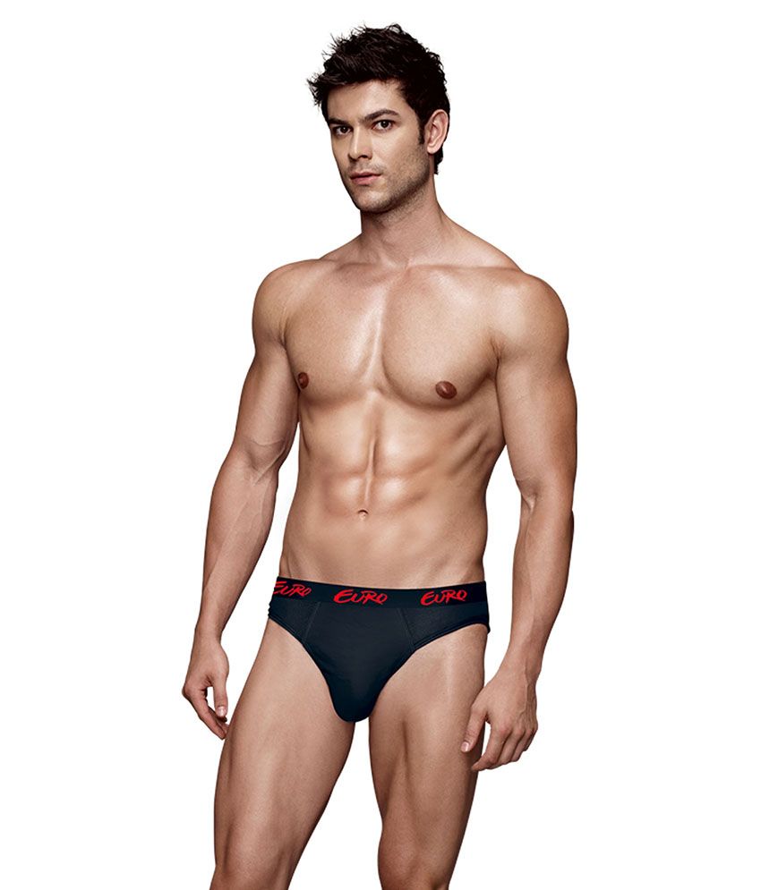 Euro Black Cotton Solids Underwear Pack Of 6 Buy Euro Black Cotton