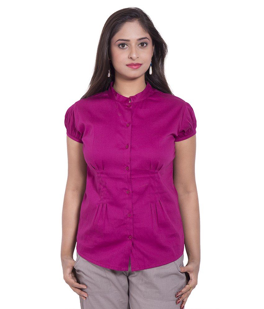 pink cotton shirt ladies