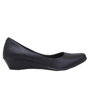 black wedge formal shoes