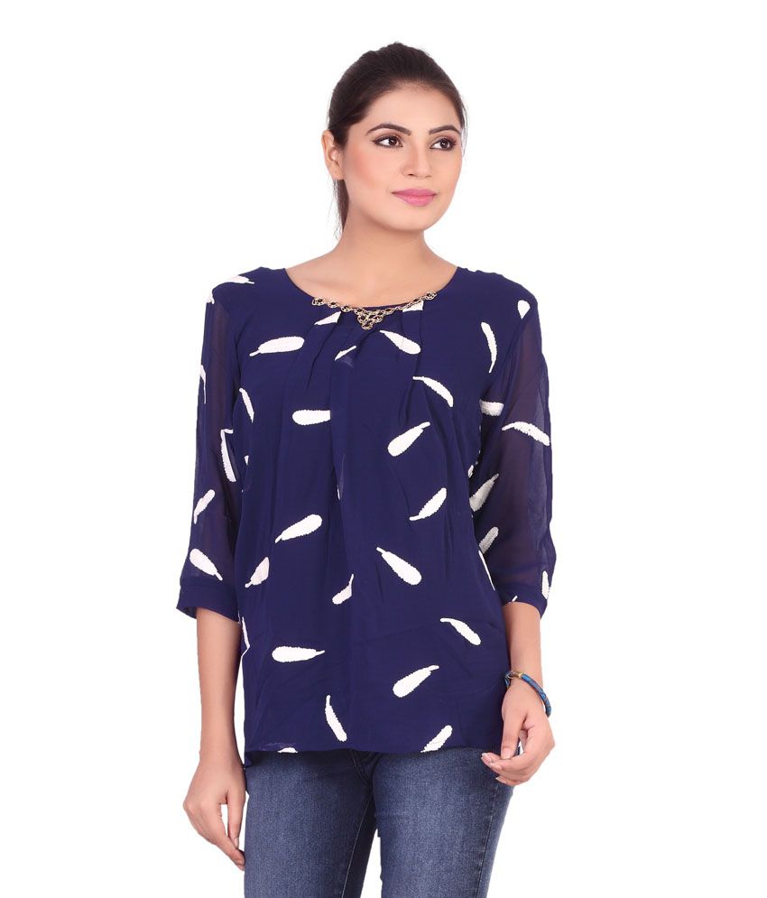 Pink Nine Blue Poly Georgette Tops - Buy Pink Nine Blue Poly Georgette Tops  Online at Best Prices in India on Snapdeal