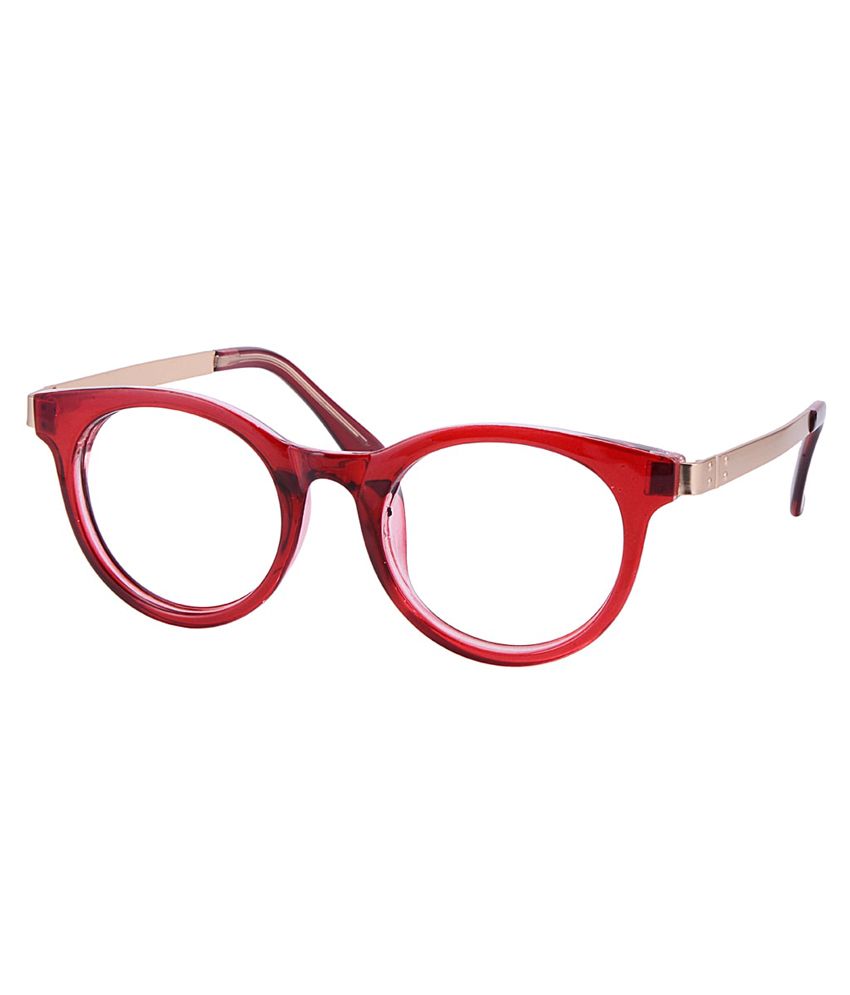 red metal eyeglass frames