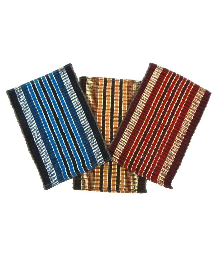 Peponi Multicolor Cotton Hand Woven Floor Mat Set of 2 Buy Peponi