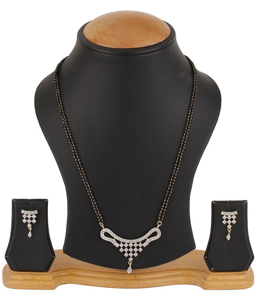     			Zeneme American Diamond Mangalsutra Set