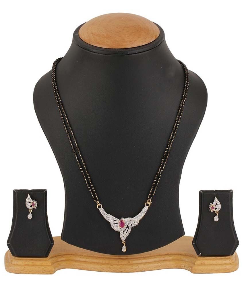     			Zeneme Alloy American Diamond Mangalsutra Set