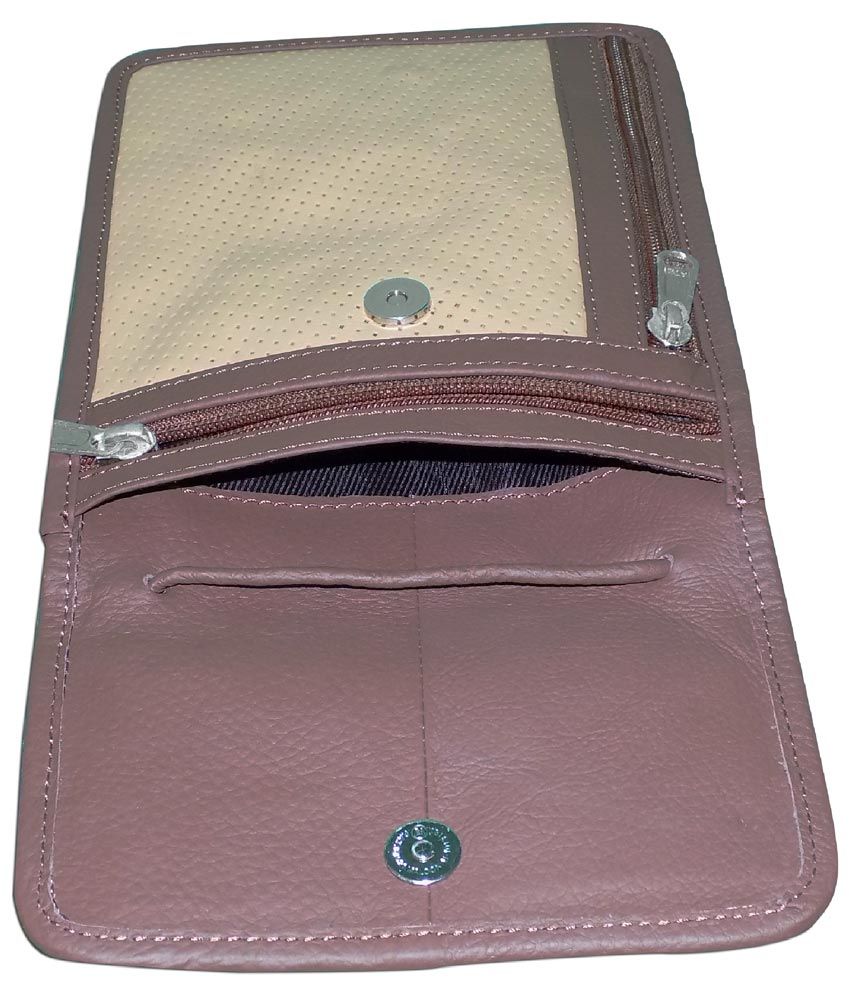 Style 98 Brown Genuine leather Traveller Neck Pouch and Passport Holder ...