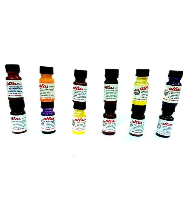 Vardhman Pigment Acryamine dye for Block and Screen Printing, Multicolour, 20 ml Each Bottle, Set of 12