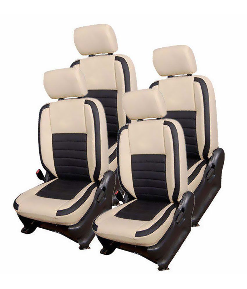 Hi Art Beige And Black Seat Cover Set For Maruti Eeco 7 Seater
