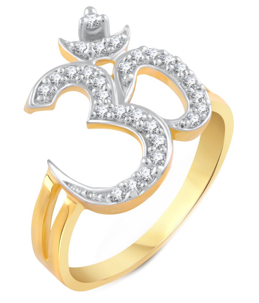     			Vighnaharta Om Cz Gold And Rhodium Plated  Ring