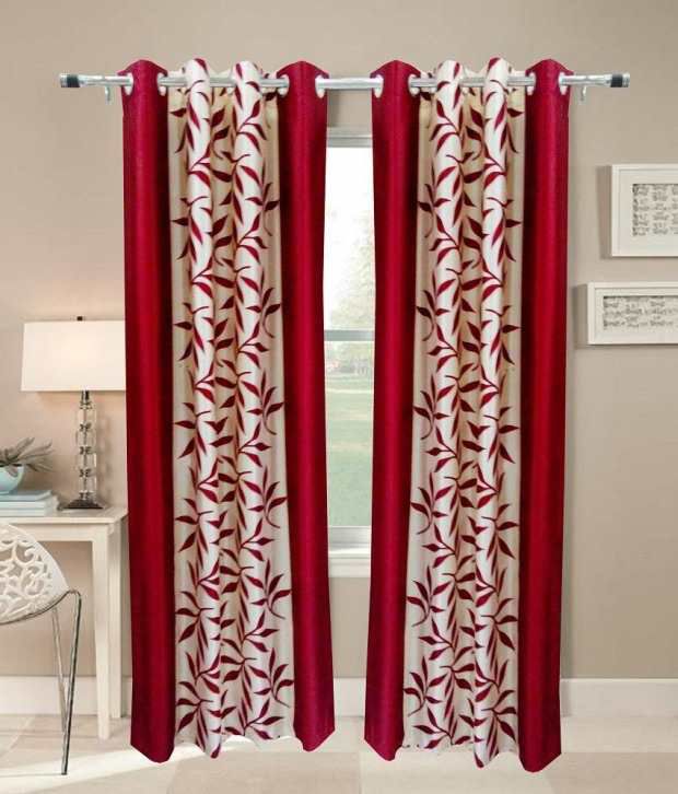     			Tanishka Fabs Solid Semi-Transparent Eyelet Curtain 5 ft ( Pack of 2 ) - Multi Color