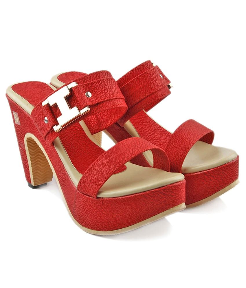 red block heels size 11