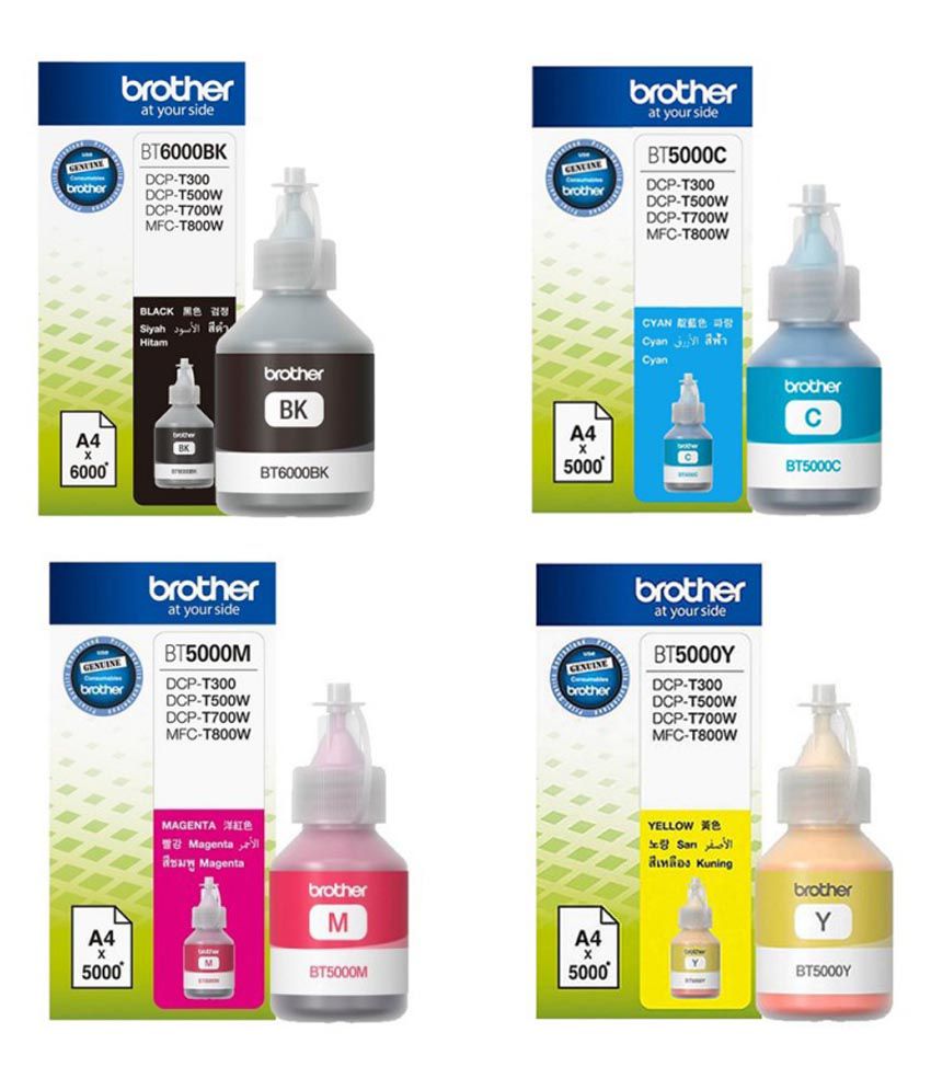     			Brother Ink Consumables Bt5000 Pack Of 4 (For Use In Dcp-T300/Dcp-T500W)