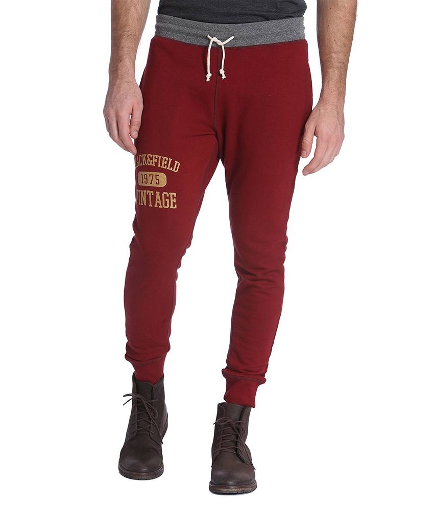 maroon track pants