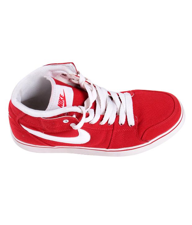 nike red high ankle shoes