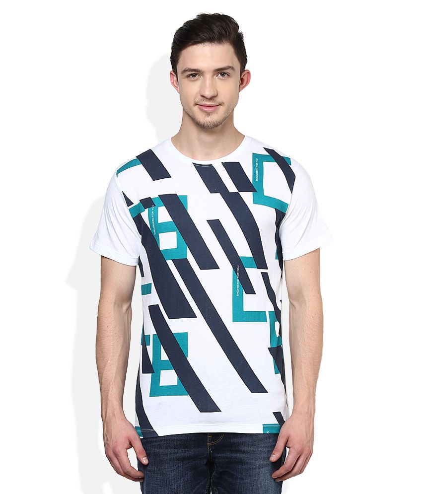 Voi Jeans White Printed T-Shirt - Buy 