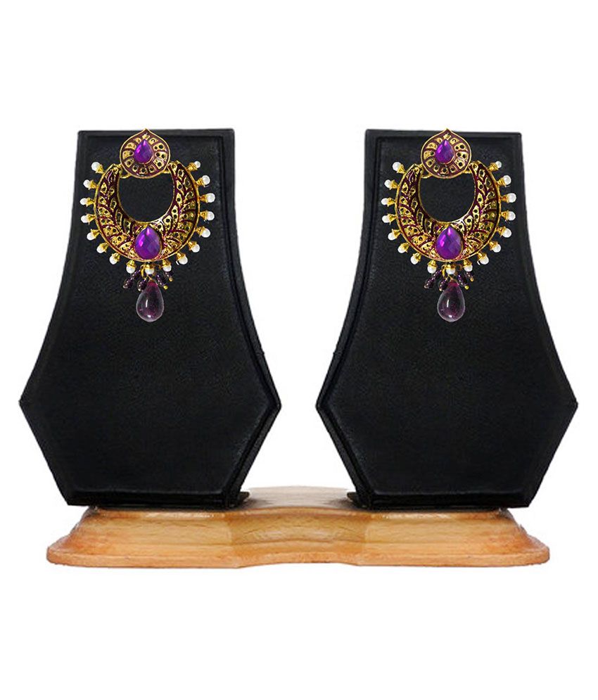 Pihu Purple Alloy Gold Plated Chandeliers - Buy Pihu Purple Alloy Gold ...