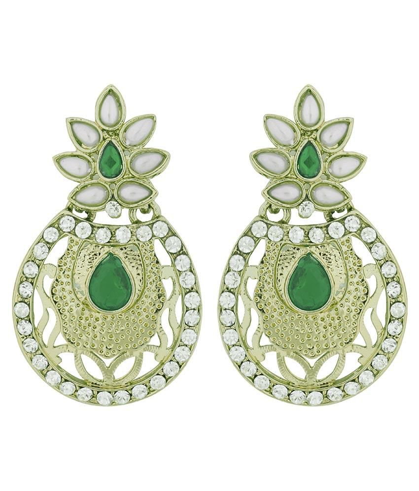     			The Jewelbox Green Wedding & Engagement Wear Stud Earrings