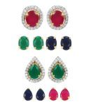 Youbella Multicolour Alloy Stud Earrings - Set Of 2