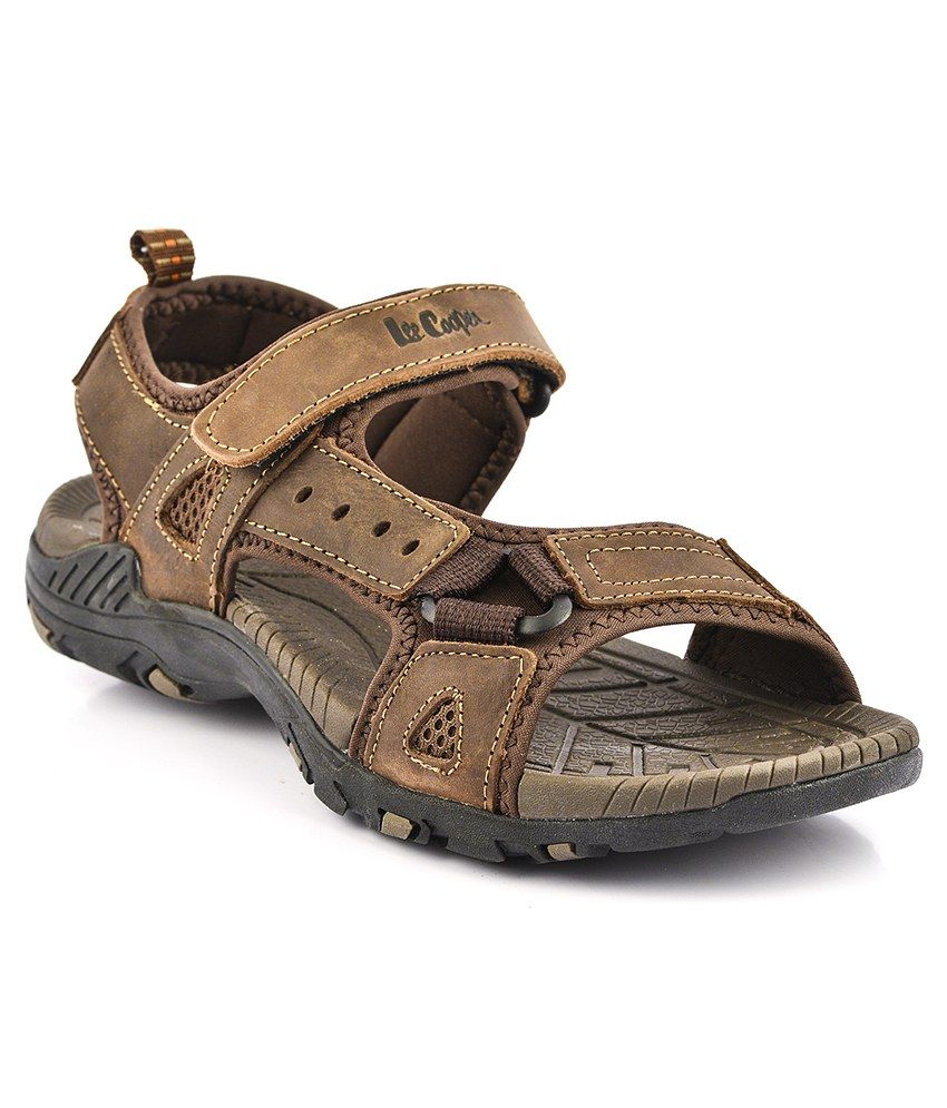 lee cooper men's leather sandals and floaters