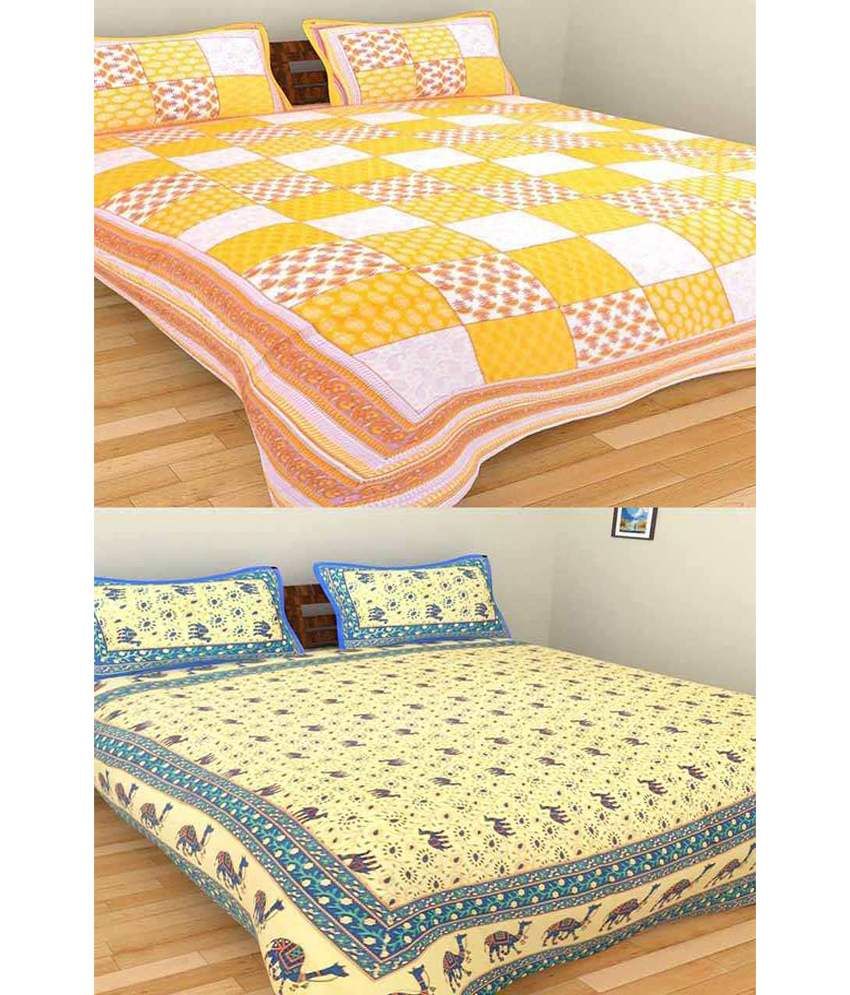     			Uniqchoice Cotton 2 Bedsheets with 4 Pillow Covers ( x )