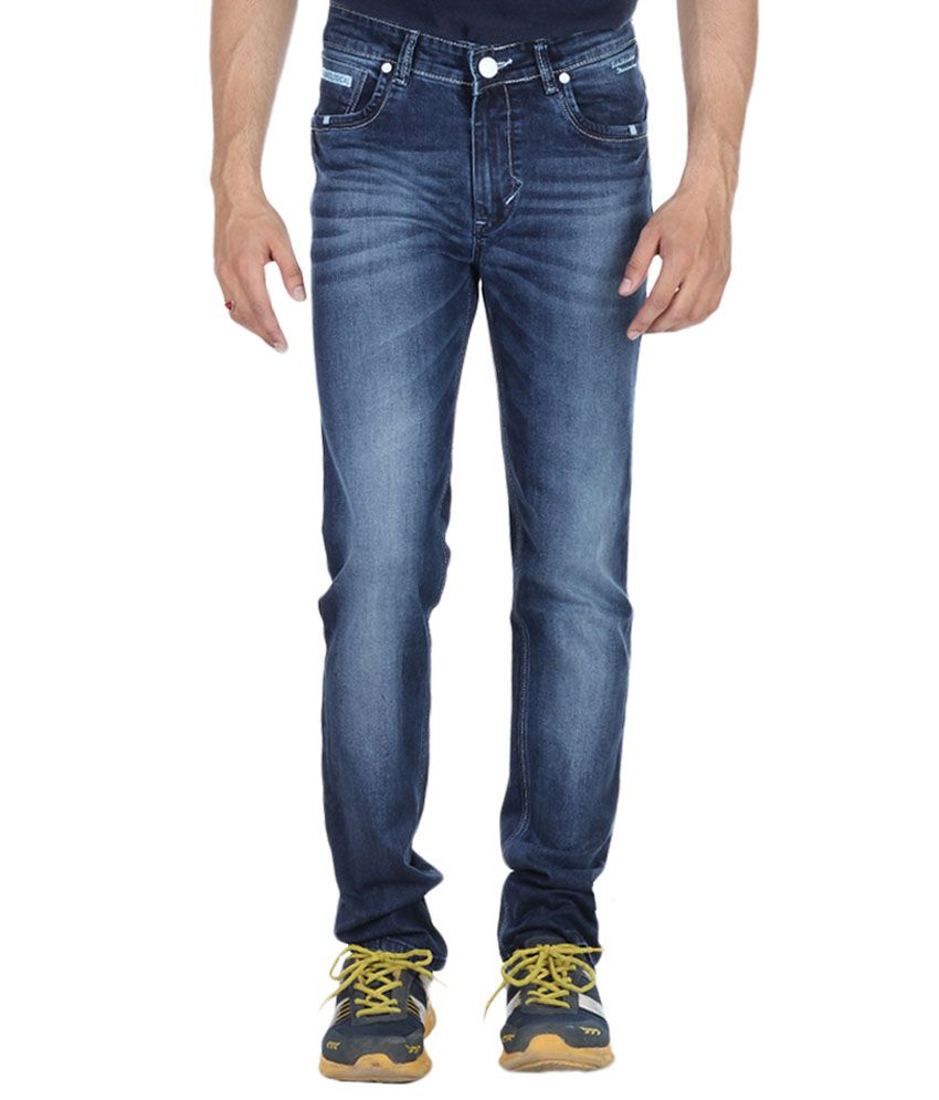 blue jeans with red stripe